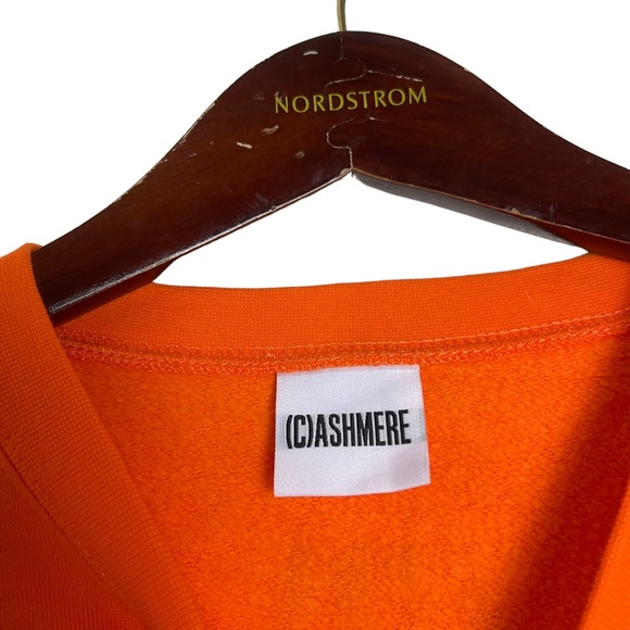 CASHMERE Sound Split Men’s Orange Green Crew Neck Sweater Size XL Streetwear - Picture 7 of 11